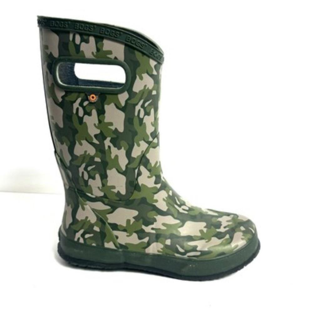 Bogs Youth Green Camouflage Waterproof Boots